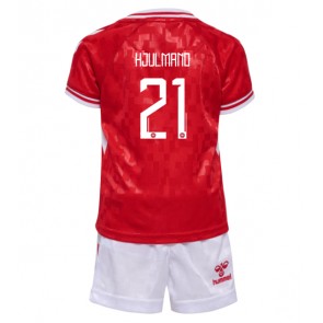 Danska Morten Hjulmand #21 Domaci Dres za Dječji EP 2024 Kratak Rukavima (+ kratke hlače)